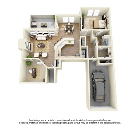 1 Bedroom 1 Bathroom Floor Plan at Winsted at Valley Ranch, Texas